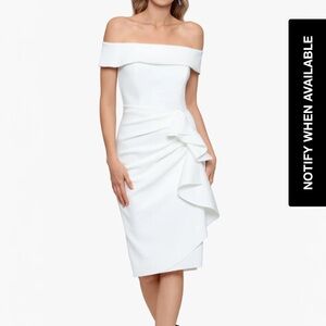 Xscape Off-Shoulder White Dress